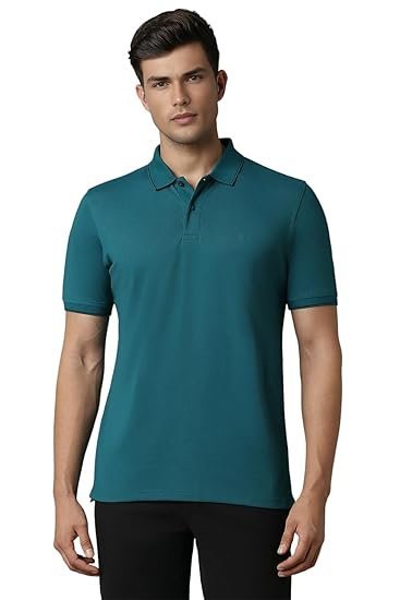 LP  Men Regular Fit Solid Added Stretch for Comfort Polo T-Shirt