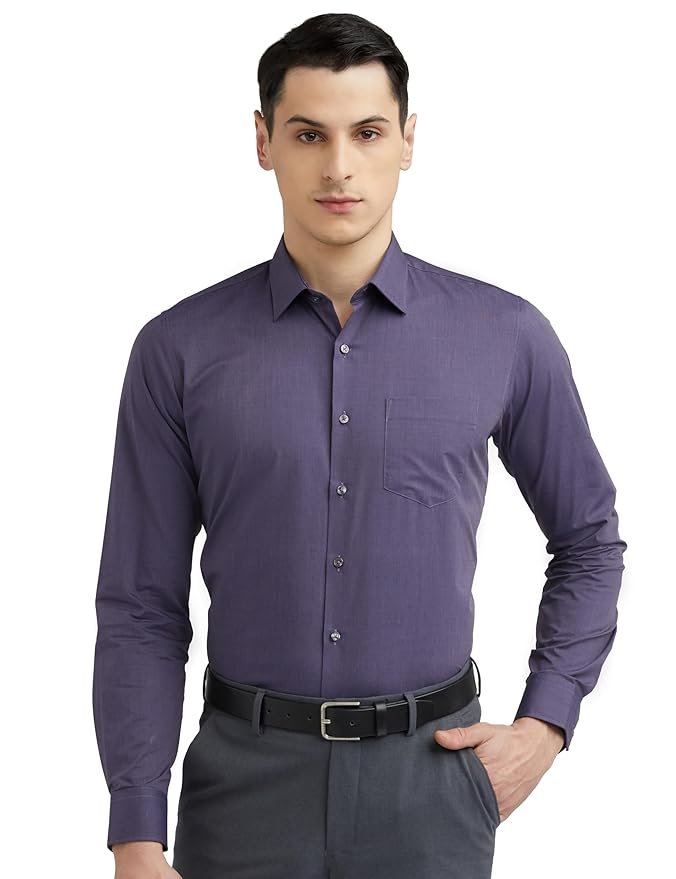 Van Heusen Solid Formal Shirt for Men| Premium Cotton| Full Sleeves| Slim Fit |Breathable Fabric