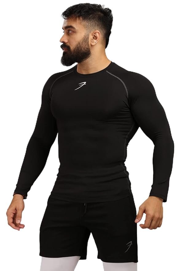 FUAARK Men's Full Sleeve Compression T-Shirt - Athletic Base Layer for Fitness, Cycling, Training, Workout, Tactical Sports Wear