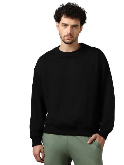 NOBERO Oversized Sweatshirts for Man Stylish | 280 GSM Rich Cotton Fleece Solid Oversized Fit Full Sleeve Sweatshirt for Men | Stylish Casual Wear Winter Sweatshirt for Men
