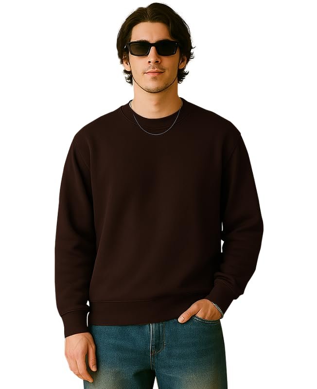 Sleepynuts Men's Full Sleeve Round Neck Fleece Sweatshirt