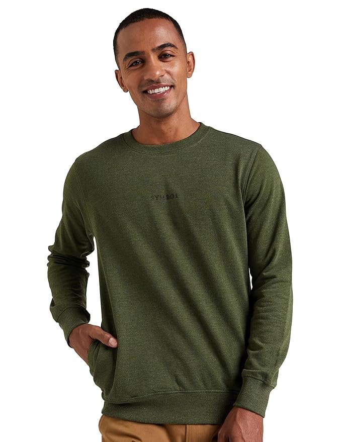 Amazon Brand - Symbol Men's Cotton Crew Neck Sweatshirt