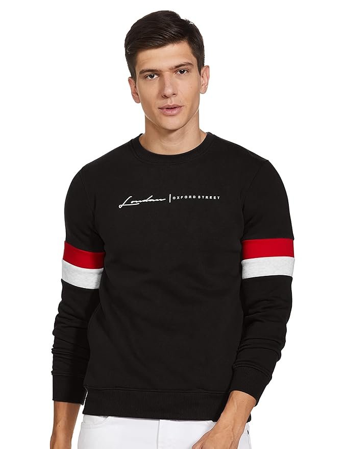 Qube By Fort Collins Men's Cotton Crew Neck Sweatshirt