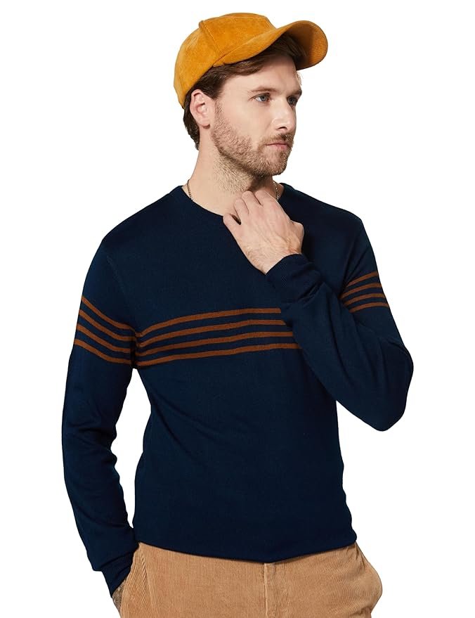 Amazon Brand - Symbol Men Acrylic Pullover Sweater (Available in Plus Sizes)