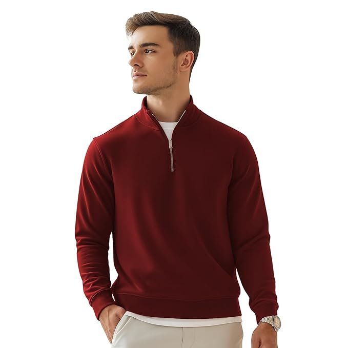 Nobero Mockneck Sweatshirts for Man Stylish | 280 GSM Rich Cotton Fleece Regular Fit Full Sleeve Sweatshirt for Men | Stylish Casual Wear Winter Sweatshirt for Men