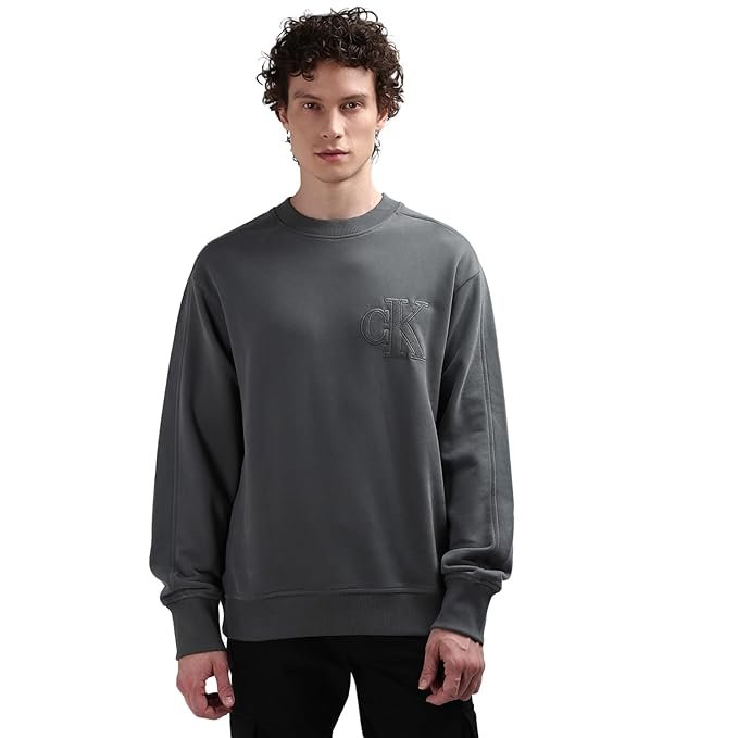 Calvin Klein Cotton Blend Round Neck Sweat Shirt