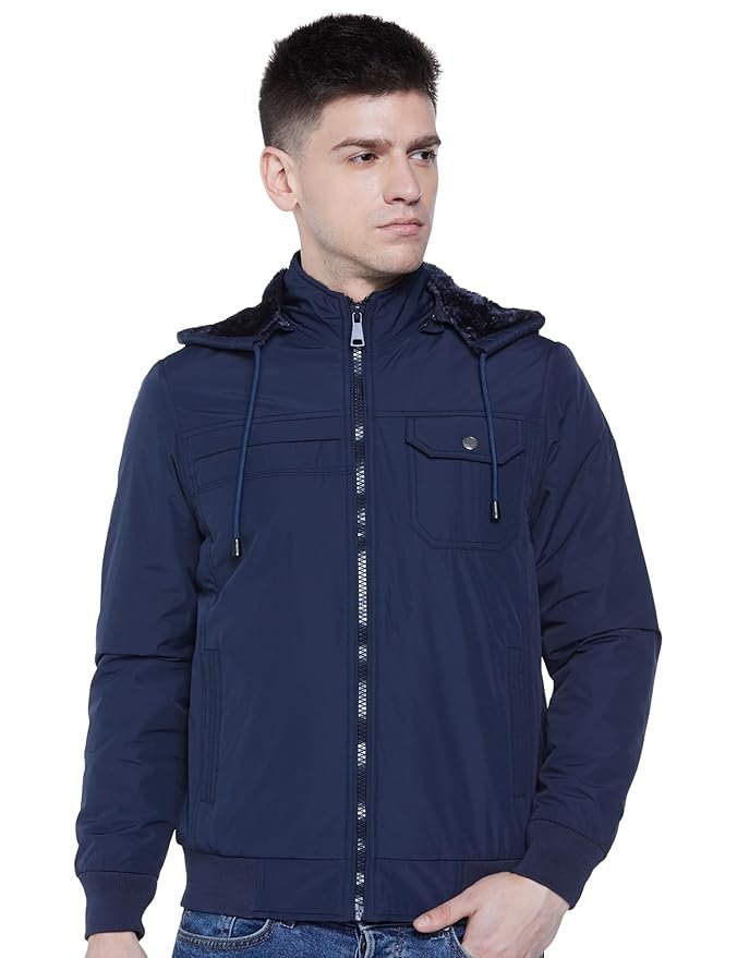 Qube By Fort Collins Men's Polyester Standard Length Regular Fit Lightweight Winter Jacket - Stylish & Comfortable for Casual and Outdoor Wear
