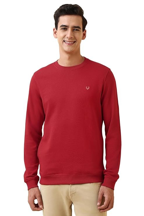 Allen Solly Men's Casual Crew Neck Sweatshirt | 100% Cotton | Regular Fit | Full Seelves Sweatshirt