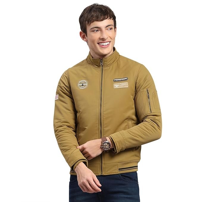 Monte Carlo Mens Smart Fit Solid Zipper Full Sleeve Winter Jacket | Warm Coat for Men | Stylish Full Sleeve Zipper Jacket (Pack Of 1)