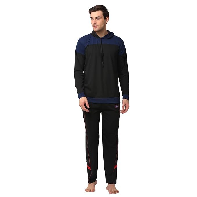 Mack Jonney Cotton Blend Track suit Co-ord Set For Men With Hodded Full Sleeve T-Shirt and Track Pant-VJ-MNS-TTP-GROUP18