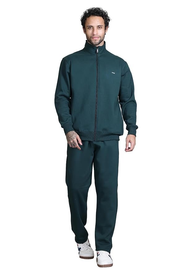 Winter Fleece Tracksuit with Zip for Men || Full Zipper Sweatshirt and Pajama Set for Men