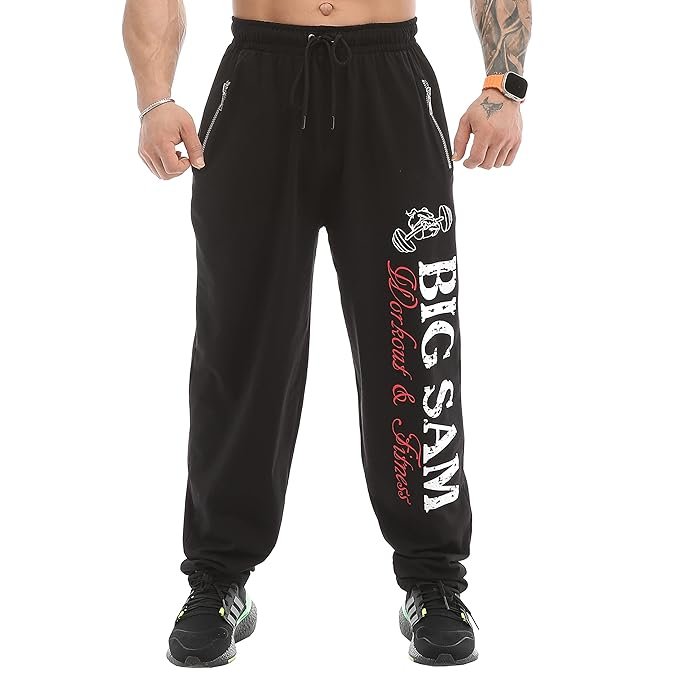 Men's Bodybuilding Workout Comfort Design Baggy Muscle Trackpants