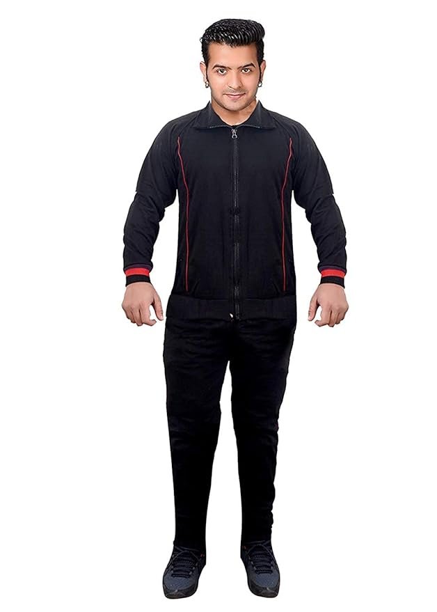 Krystle Men's Cotton Warm Tracksuit (Black)