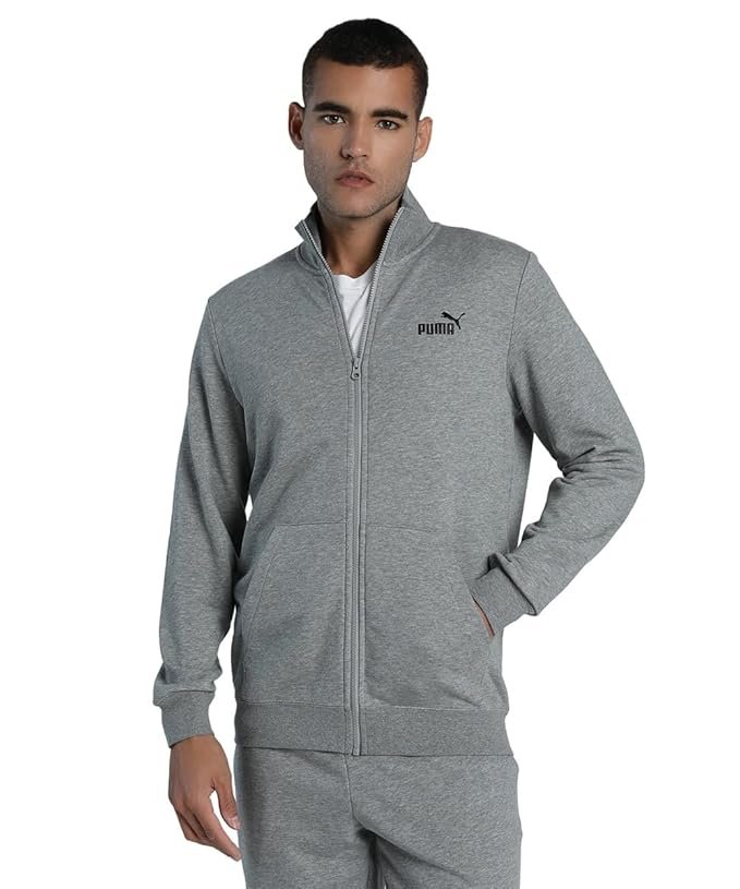 Puma Men Full Sleeve Polycotton Full Zip with Pocket Solid Men's Sports Track Jacket