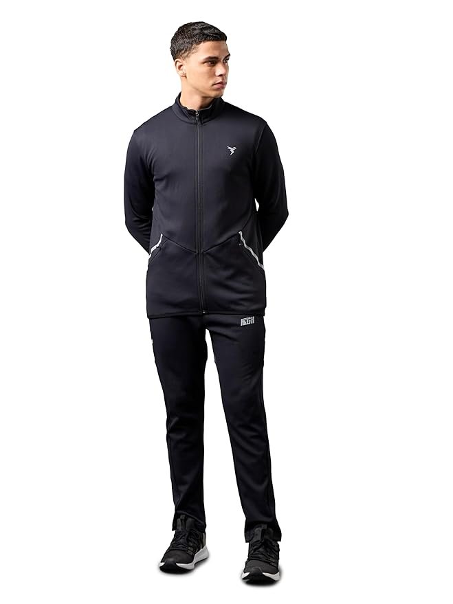 TECHNOSPORT Men's Colorblock Tracksuits with SPF50+, Quick Dry, Antimicrobial Properties for Running, Gym & Sports