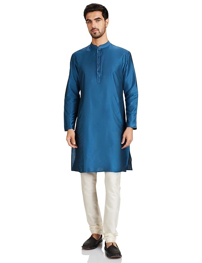 Amazon Brand - Symbol Men's Cotton Blend Solid Kurta & Pyjama Set