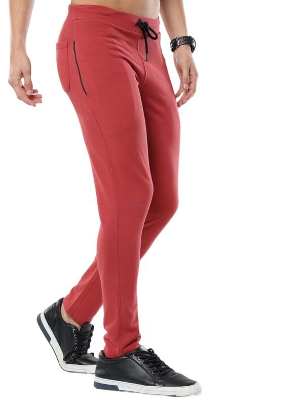 ALBATROSS Men's Cotton Blend Regular Fit Loopknit Solid Trouser Trackpant with Side Pockets