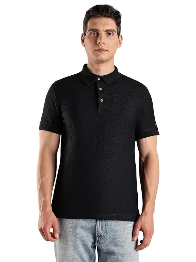 Tommy Hilfiger Solid Slim-Fit Cotton Polo T-Shirt