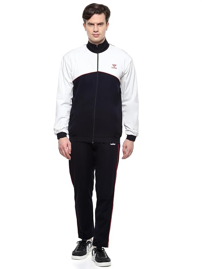 hummel Sladie Men's All weather Regular Fit Track Suit with Zipper and Pockets Comfortable Breathable Stretchable Soft Fabric For Everyday Use Ideal for Gym Training or Running Loungwear