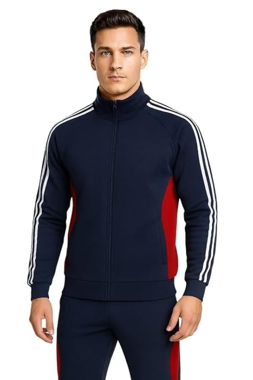 Krystle Comfort Fit Tracksuit Set – Men’s Sports Jacket with Pajama Pants (Multicolor,Multisize)